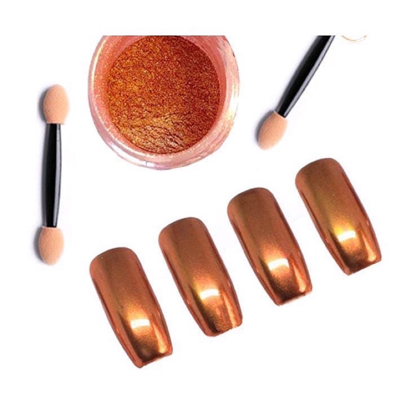 BRONZE ROSEGOLD CHROME POWDER NAILART / chrome powder red rose gold 5gr bubuk chrome nail art