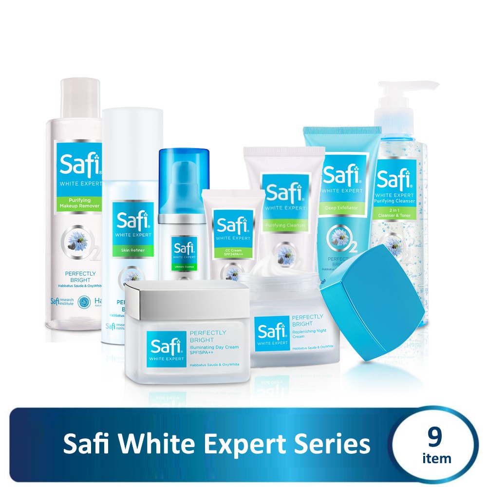 ( SAFI SPECIAL PRICE LIVE STREAMING ) SAFI White Expert Series | Day Night Cream 25 45g | Toner | Cleanser | Essence Oil Acne