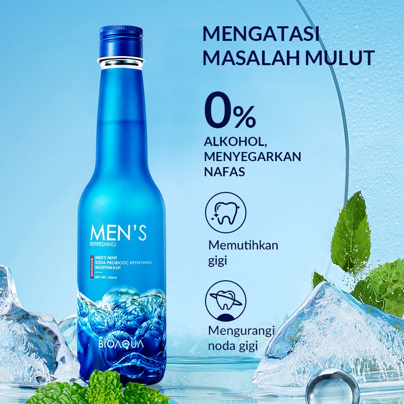 Jual BIOAQUA Mouthwash 330ml & 13ml x 10pcs Obat Kumur Probiotic