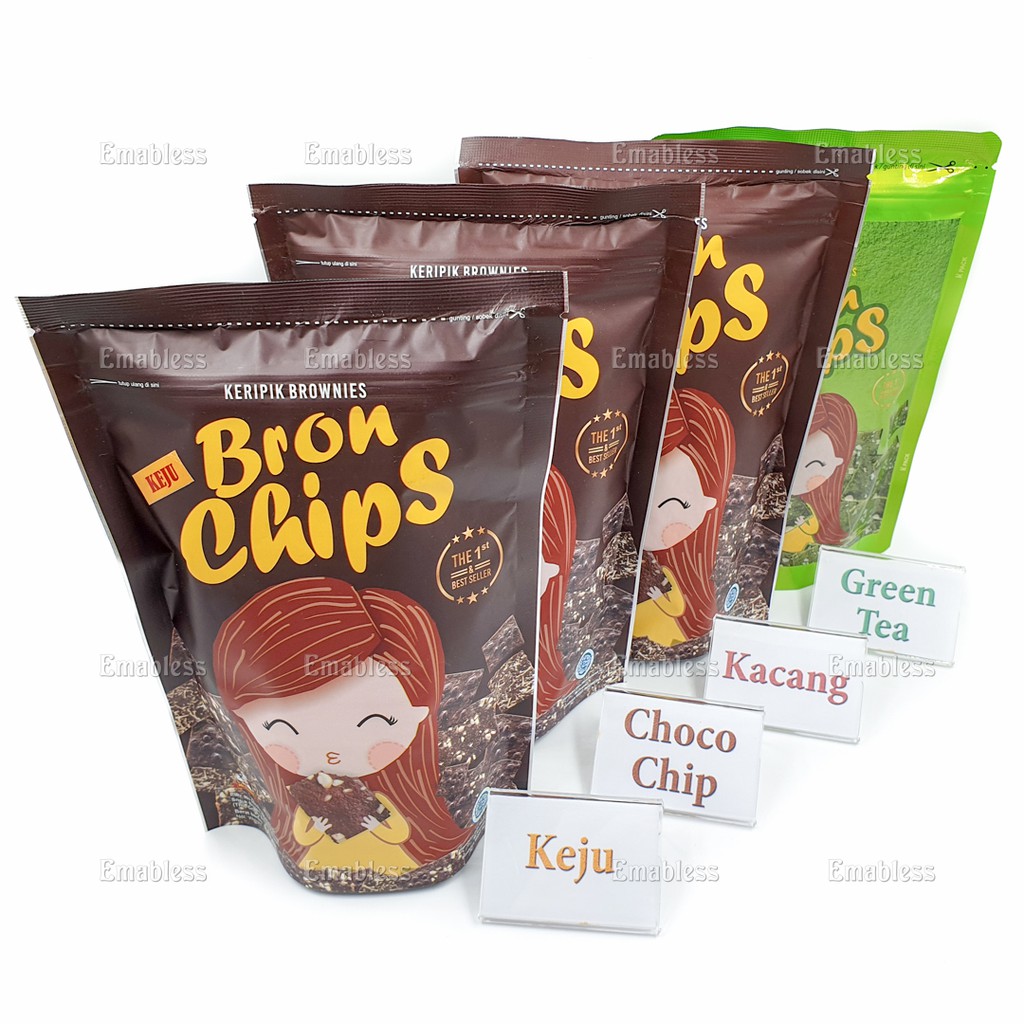 

BronChips Paket Isi 4 Keripik Brownies Kripik Bron Chips