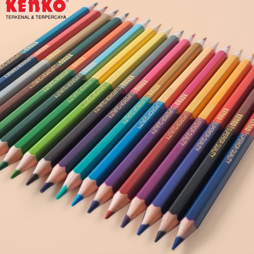 

(PZ9-76 ➸) Pensil Warna KENKO Bicolor 48 warna / Coloring Pencil ☏ Ready