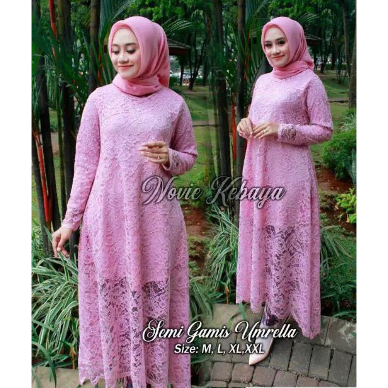 KEBAYA TUNIK SEMI GAMIS MODEL UMBRELLA BRUKAT /KEBAYA KEKINIAN/KEBAYA KONDANGAN//kebayaoriginal