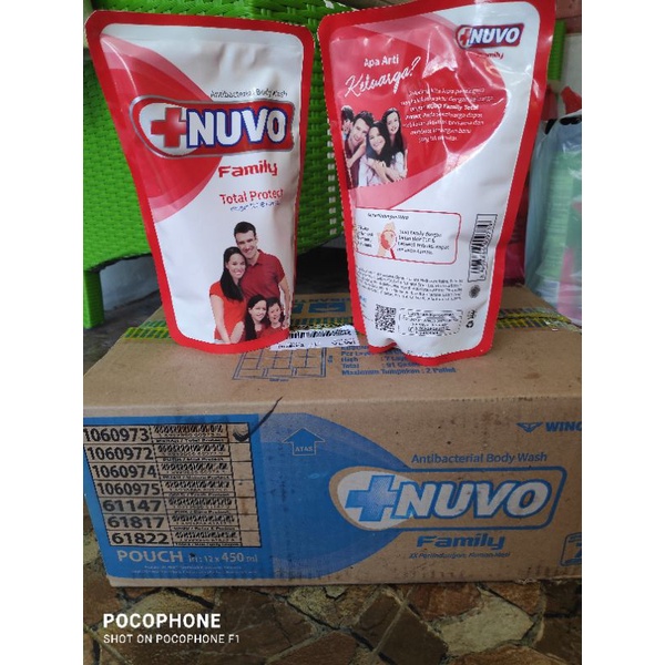 Nuvo Body Wash 400/450 ml Sabun Mandi Cair Refil Mild Total Protect Anti Bacterial Bakteri Biru Merah