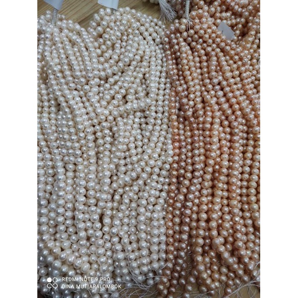 MUTIARA AIR TAWAR ASLI KUALITAS SEMI SUPER PREMIUM MUTIARA ASLI RENTENGAN MUTIARA BOR TEMBUS