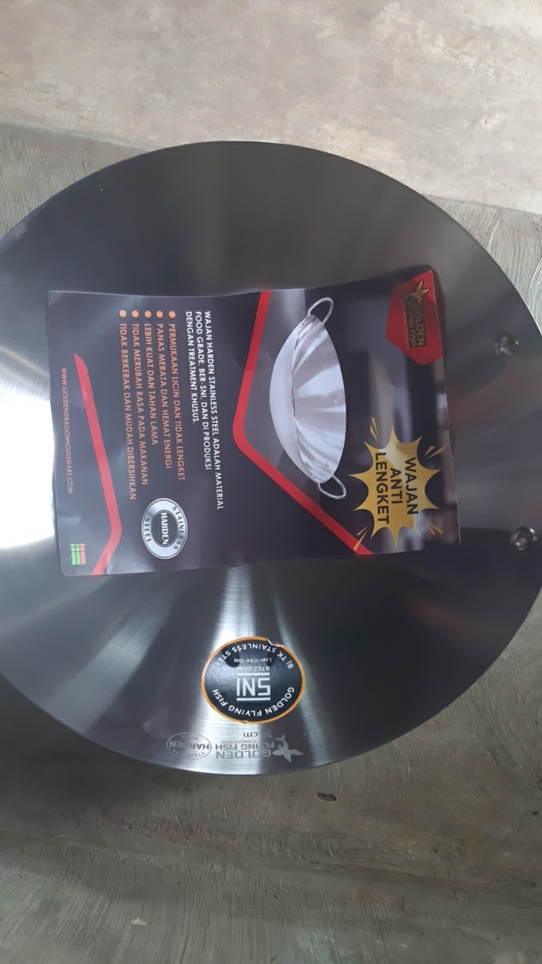 Wajan Penggorengan Golden Flying Fish Harden Stainless Steel