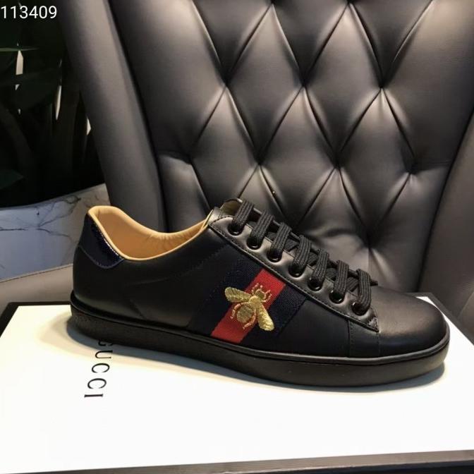 Sepatu Sneaker Sepatu Pria Gu Cci Bee Black Mirror Laurusmart