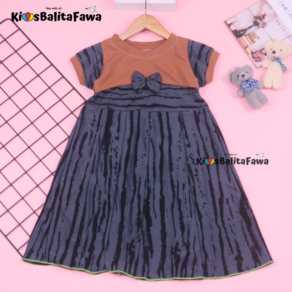 (BATIK) Dress Kelly uk Bayi - 6 Tahun / Baju Pesta Anak Perempuan Dres Gaun Murah Cewek Harian Motif