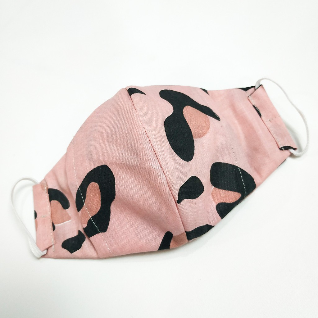 Masker Katun Motif ( PINK LEOPARD )