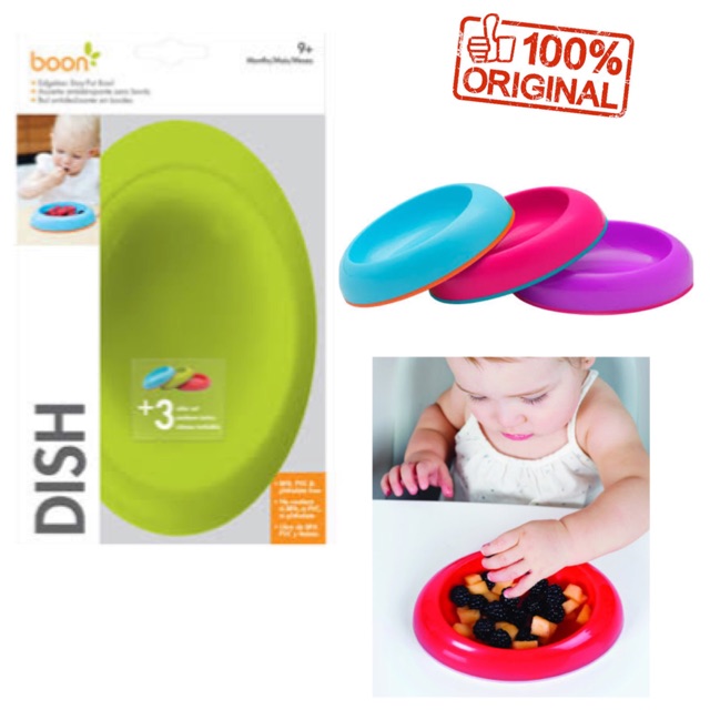 Boon Dish Edeless stat-put bowl / snack cup / snack bowl / piring makan anak / mangkok makan bayi