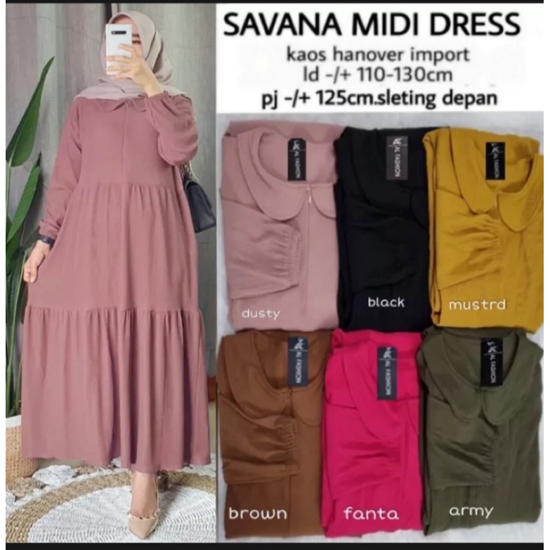 Savana midi dress kaos knit premium