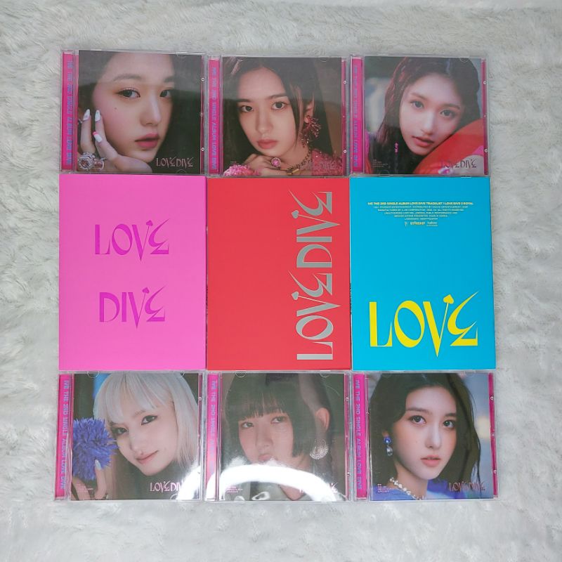 Album Only Jewel Case Official Ive Love Dive Red Pink Blue Yellow Ver. Versi Merah Pink Biru Kuning 