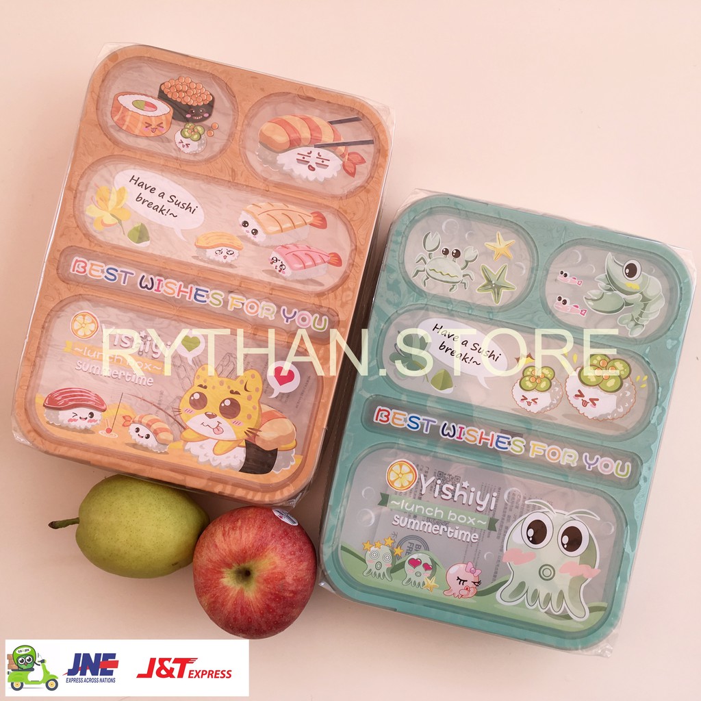 Jual LUNCH BOX YOOYEE GRID 5 SEKAT ANTI TUMPAH 590 Shopee Indonesia