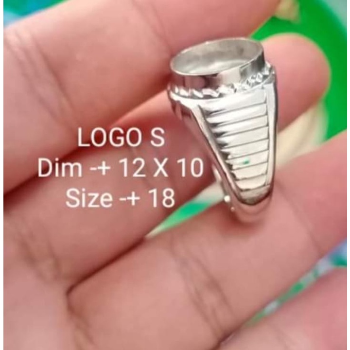Emban batu akik alpaka-cincin titanium pria wanita cauple-grosir ring perak monel size 18