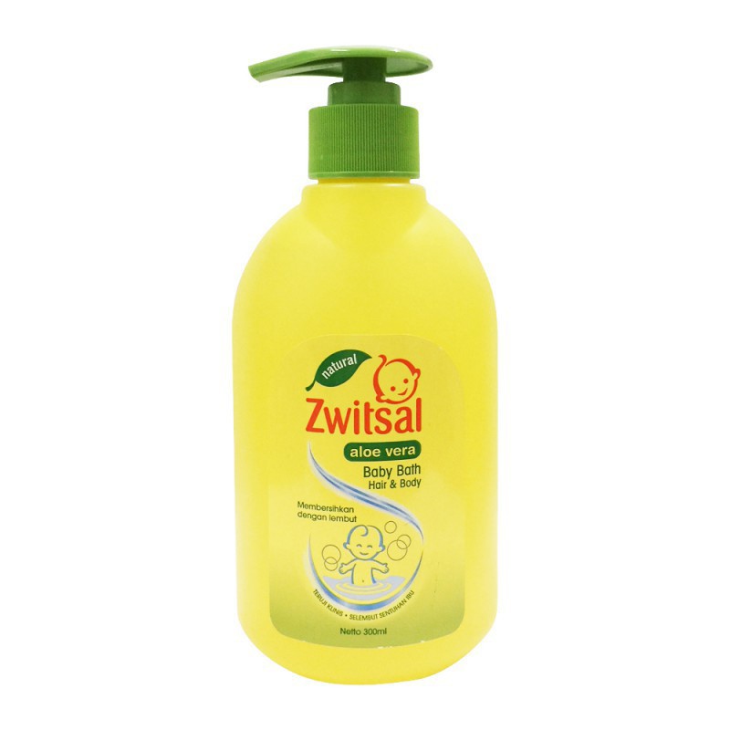 Zwitsal Baby Bath Hair &amp; Body 2 in 1 300 ml (Pump) / Zwitsal Baby Aloe Vera Baby Bath Hair &amp; Body