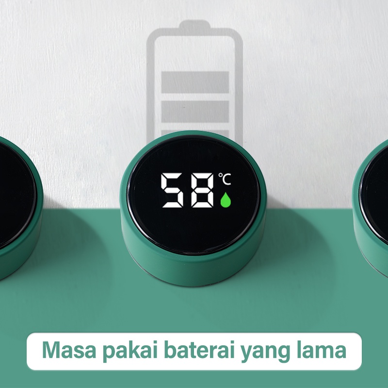 Letyeah &amp; Kaizenliving Botol Minum Termos Air Panas Layar sentuh LED Display Suhu 500ml Anti Tumpah