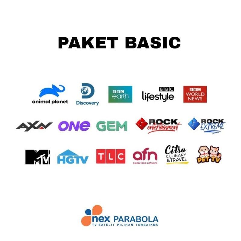 Paket Basic MNC Nex Parabola, Matrix Garuda, G1 G2, Sinema, Nex Combo, Mola Matrix