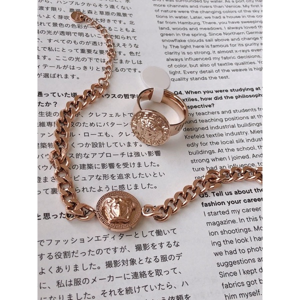 Set premium versace Kekinian / Premium gelang dan cincin titanium super cantik
