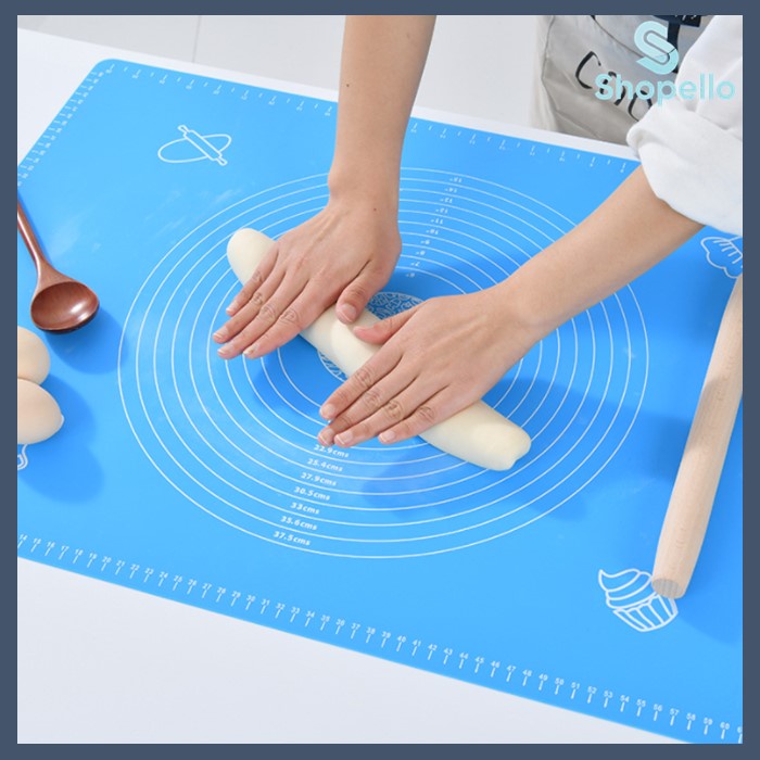 SHOPELLO - [JUMBO 65x45cm] Tatakan Adonan Kue Silikon Alas Ukur Silicone Matras Adonan Kue Non Stick