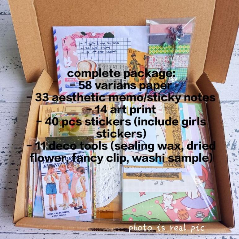 

[SKU : D7SY0] Journal kit journaling kit aehetic junk journal scrapbook bundle aesthetic 85-165 pcs ++