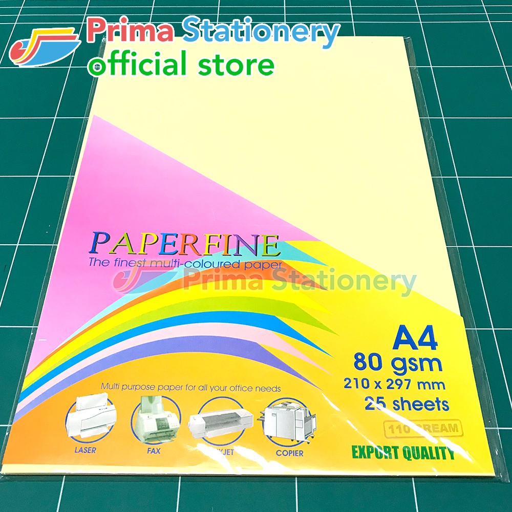 

Paperfine Kertas HVS Warna A4 Cream Sinar Spectra IT 110