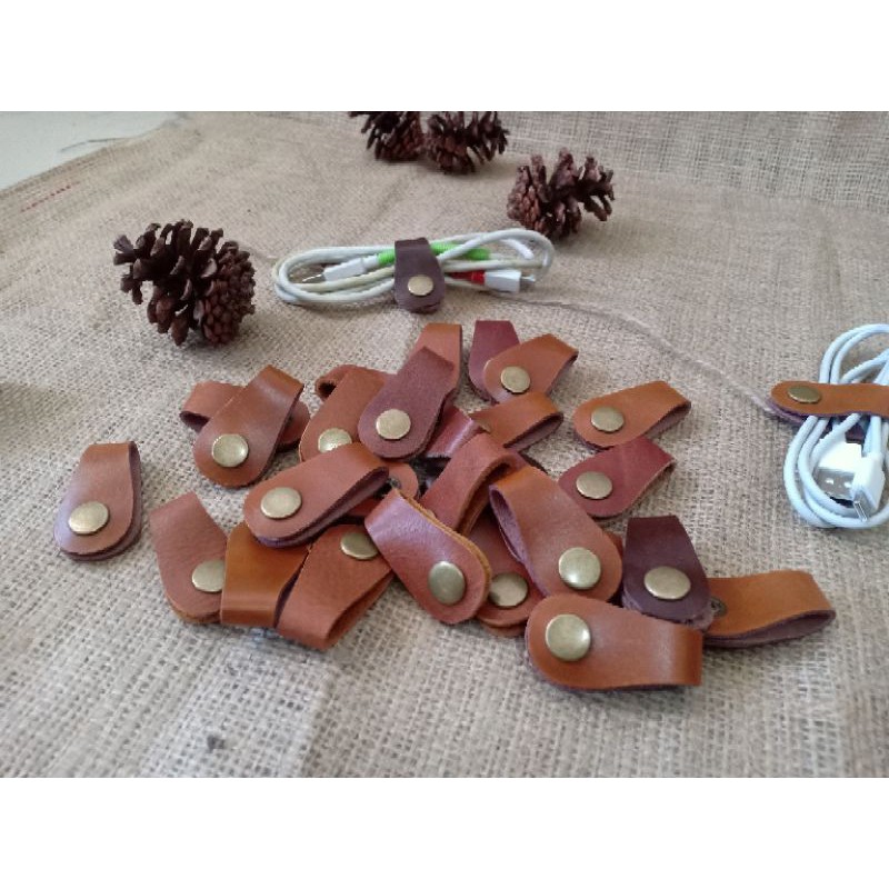 Clip Cabel Full kulit Sapi Asli
