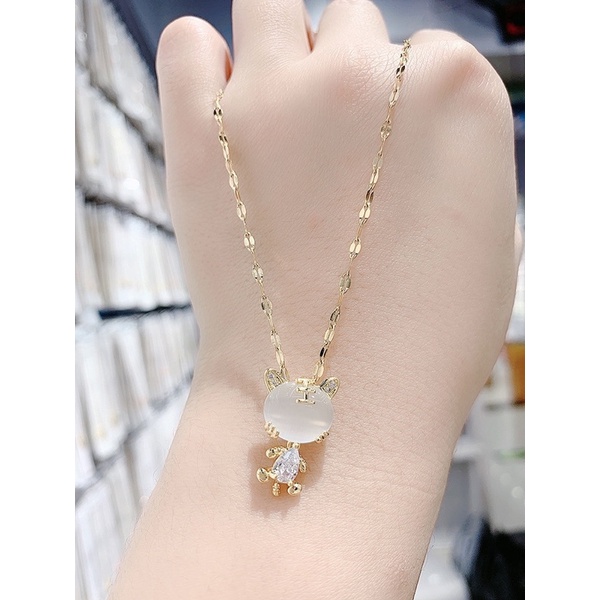 kalung titanium316L kucing putih harimau putih lucu unik