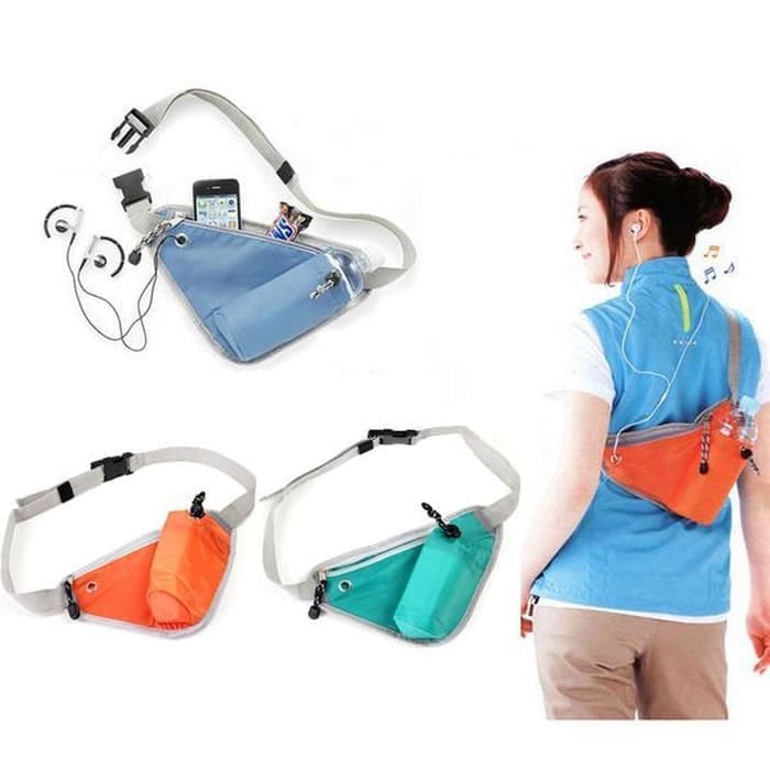 Tas Selempang lari joging hp tas pinggang Travel Running Bag Jogging Belt Triangle Sport  botol