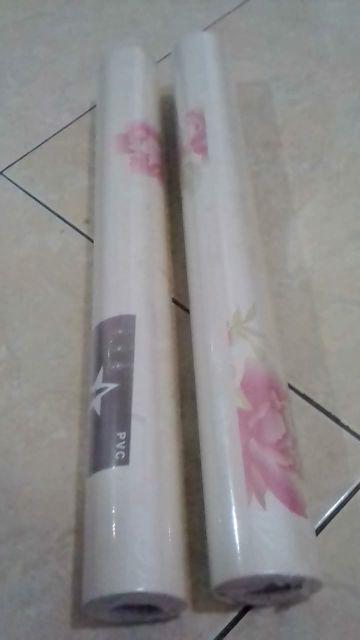 Wallpaper Dinding  Sticker Shabby Rose Pink Walpaper Stiker