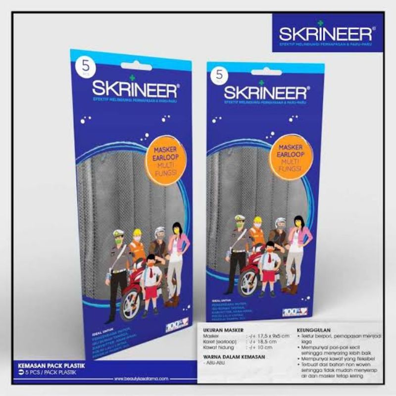 Masker skrineer isi 5 pcs