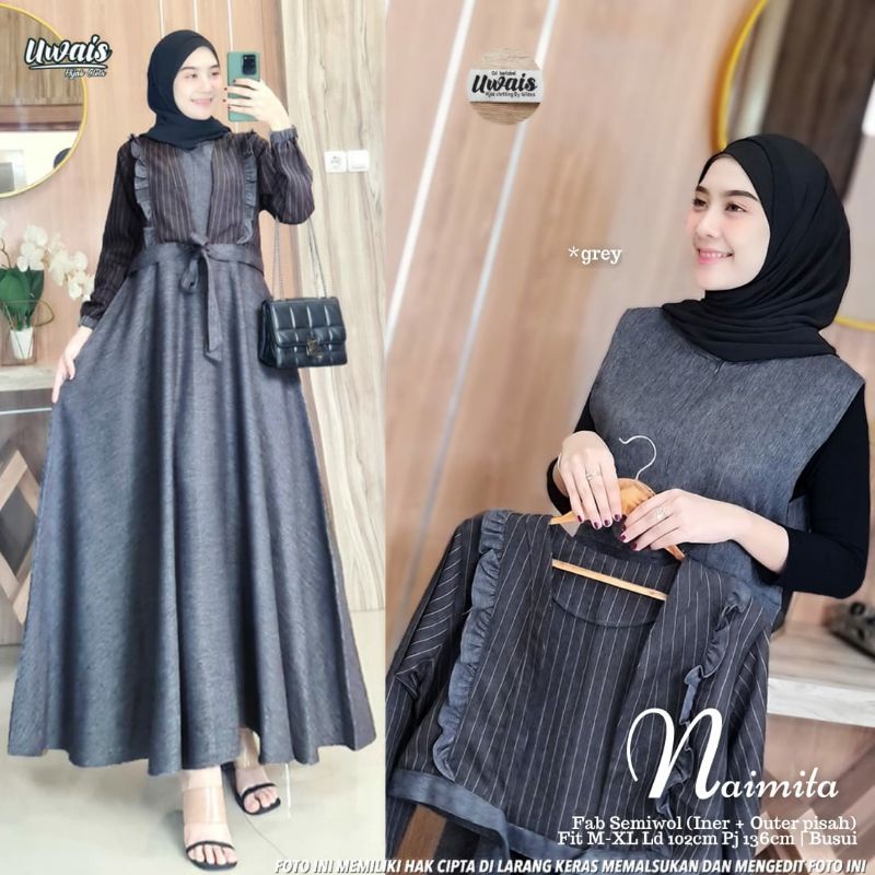 Gamis Muslimah Pakaian Wanita Pakaian Wanita Muslimah Pakaian Kekinian Dress Uwais