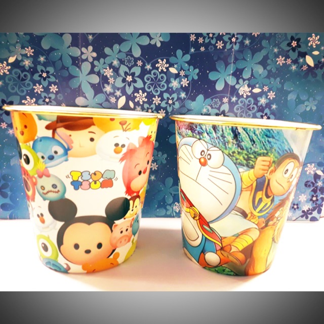 Tong sampah karakter bulat / souvenir ulang tahun tempat sampah tsum tsum frozen cars bingkisan