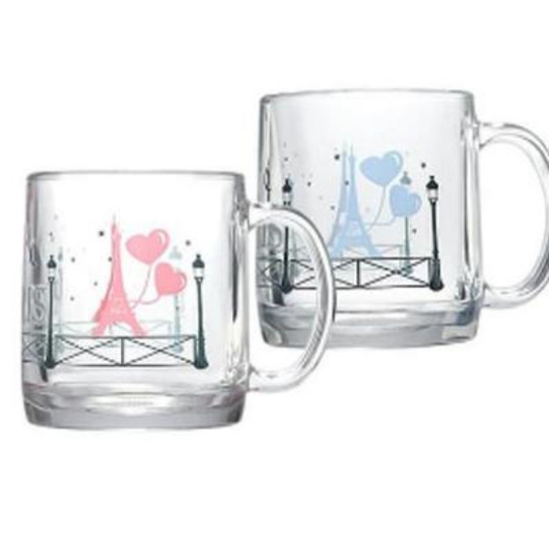 Luminarc set 2 gelas mug cangkir couple valentines 380ml