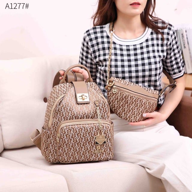 Tas Aigner Backpack With Sling Bag A1277 Semi Premium