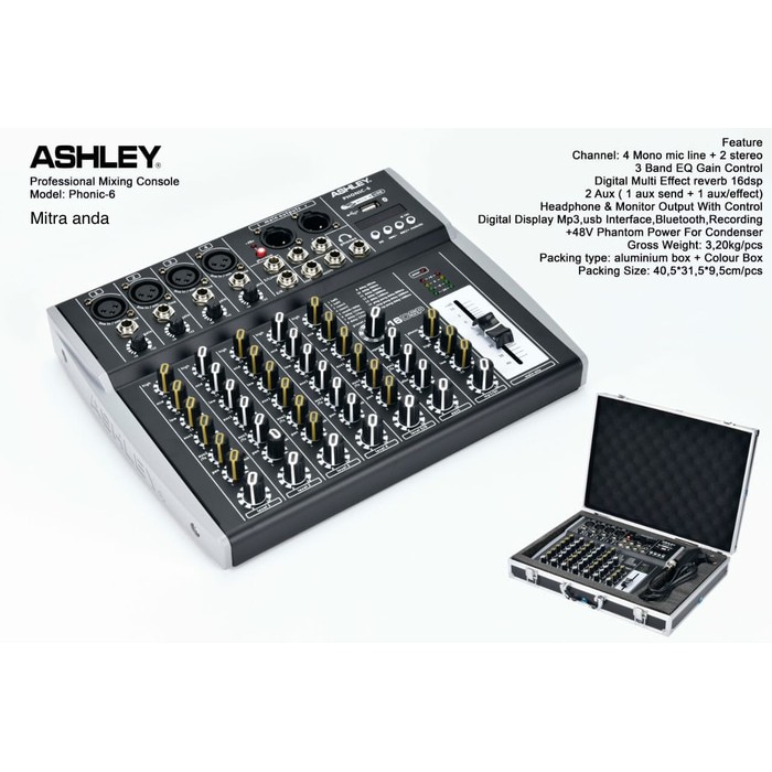 Mixer 6 Channel Ashley Phonic6 Original