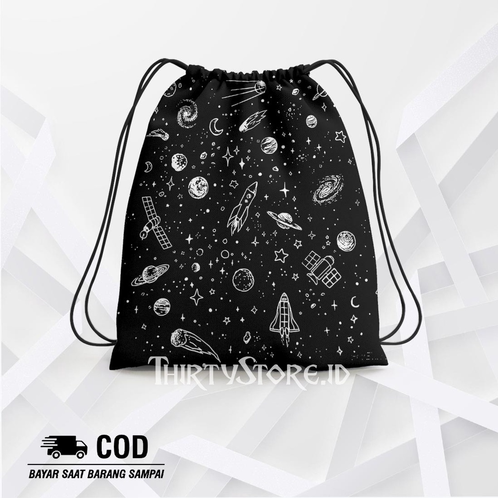 Tas Serut String Bag Galaxy - Drawstring Bag Waterproof | Thirty Store.Id