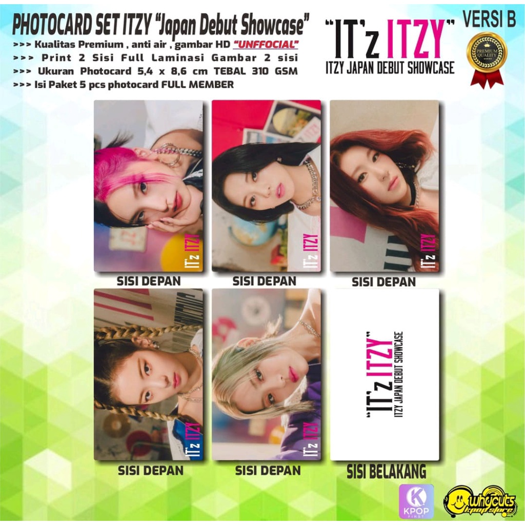 PHOTOCARD SET KPOP PREMIUM ITZY / JAPAN DEBUT SHOWCASE / MAMA AWARD 2021 / VIDEO CALL EVENT 2021 / PRINT 2 SISI FULL LAMINASI