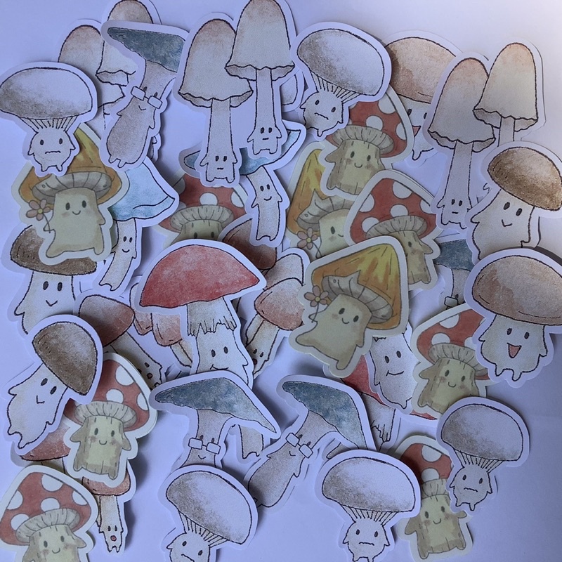 

Sticker set/mushroom stickers/cute stickers/deco stickers/die cut stickers