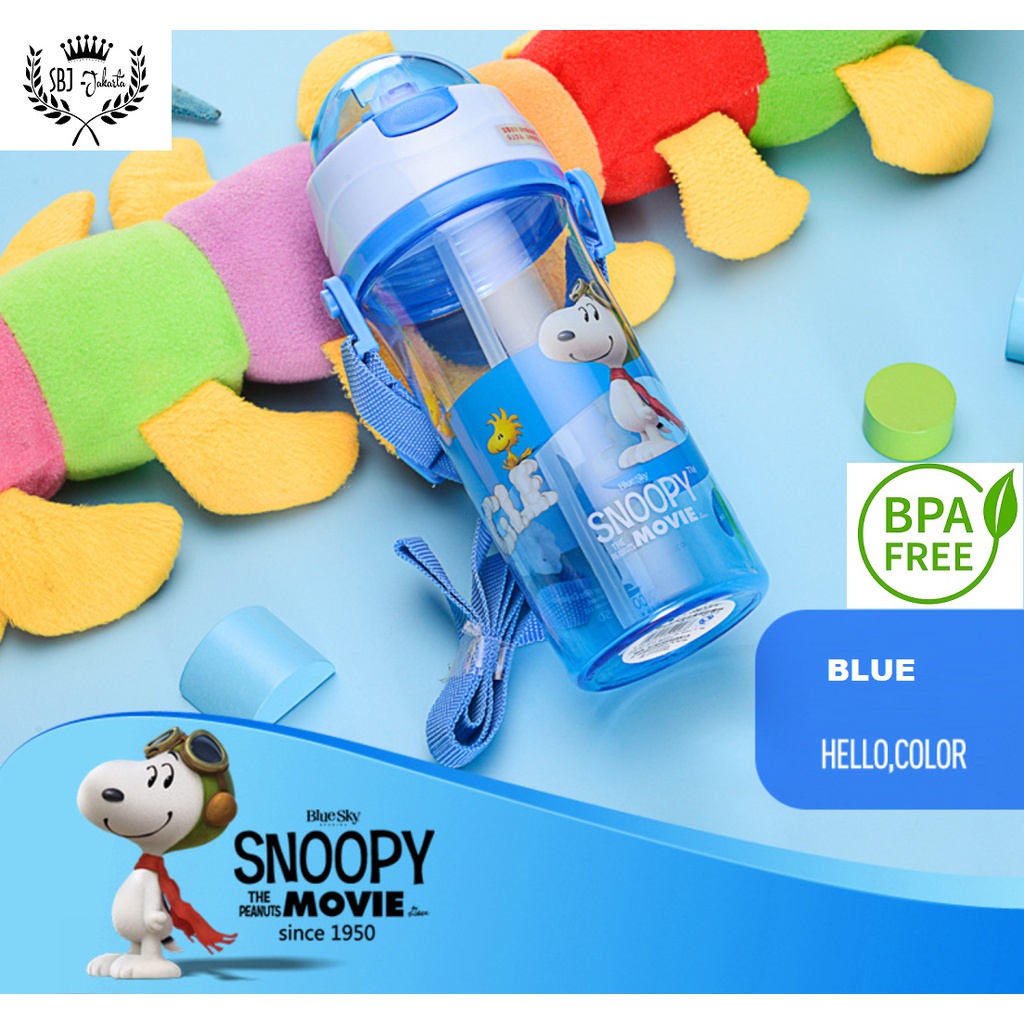 BOTOL MINUM PLASTIK ANAK BPA FREE 450 ML SNOOPY THE MOVIE ORIGINAL