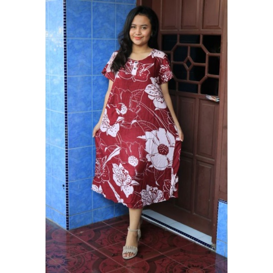 Daster payung laras hitsman murah harga grosir pekalongan batam-K. Besar Maroon