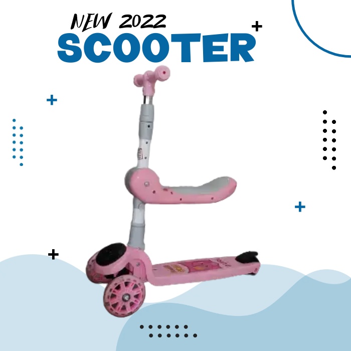 Skuter scooter MUSIK Lampu Bangku  VBIRD Anak Roda 3