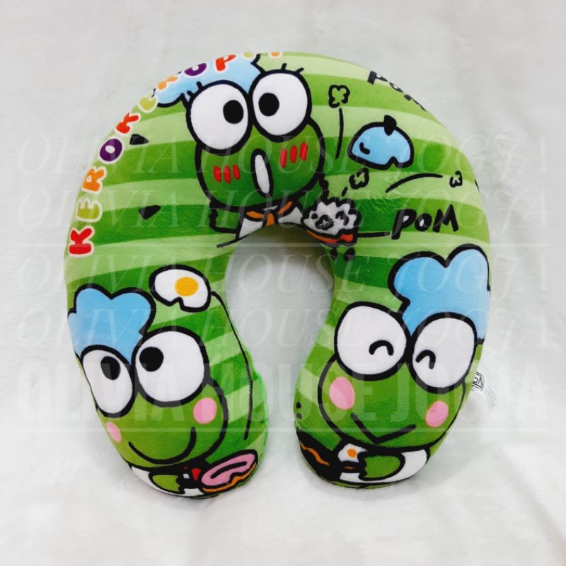 Bantal Leher Keroppi Print Bantal Leher Keroppi Hijau Garis