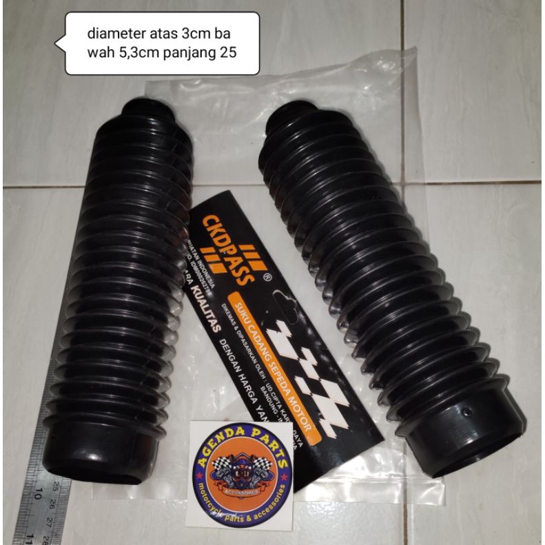 Karet Pelindung Shock Sok Depan Trail KLX-KTM-CRF-BAHAN MENGKILAT TAHAN ROBEK WARNA HITAM- MERK MP / CKD PASS PRODUK SAMA BAGUS QUALITAS NYA