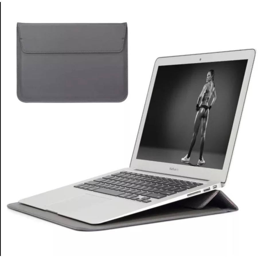 NA - Sarung Macbook Pro Air 13-14 inchi Tas Laptop Sleeve + Stand EBS13