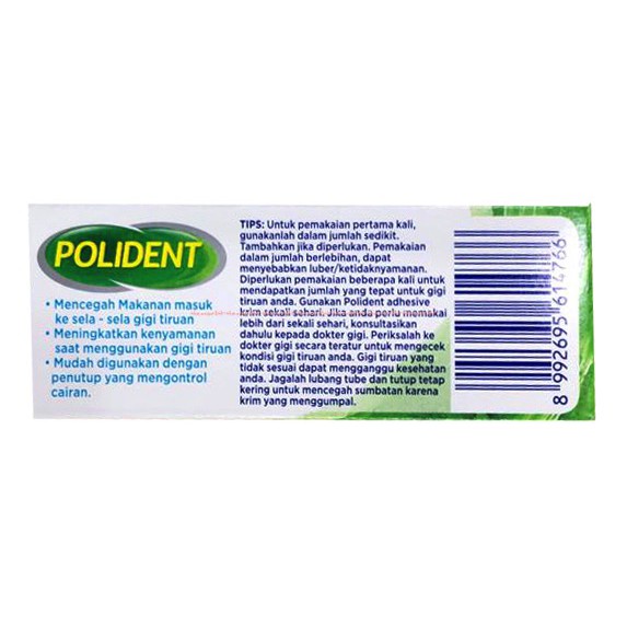 Polident Complete Comfort Adhensive 20gr Krim Lem Perkat Gigi Palsu Gigi Tiruan