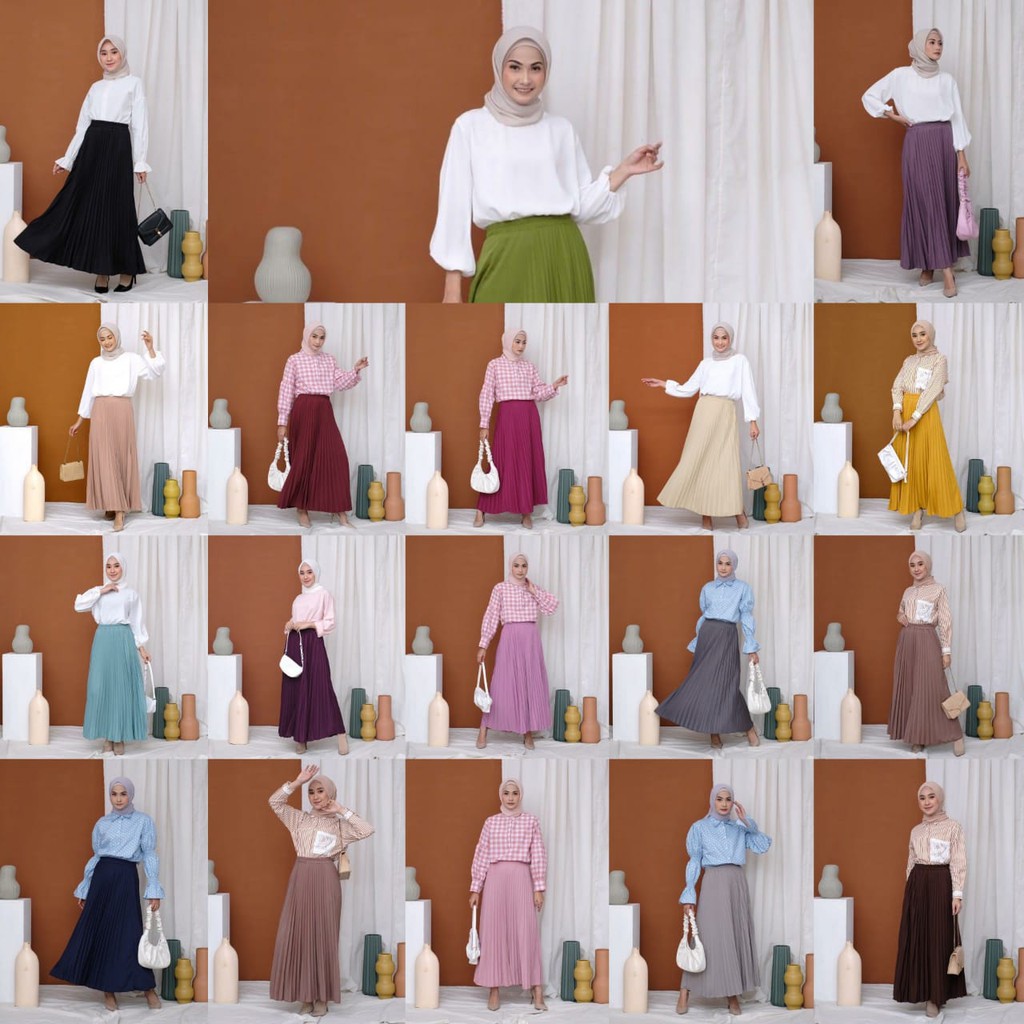 ROK PLISKET - rok plisket terlaris / splisket termurah / grosir rok murah / rok payung / rok panjang