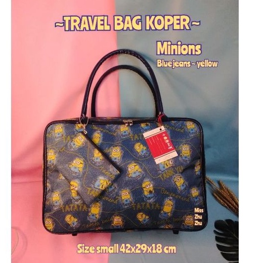 Travel Bag Koper Minions size small  _ TBK Minions ukuran kecil _ tas travel traveling pakaian baju 