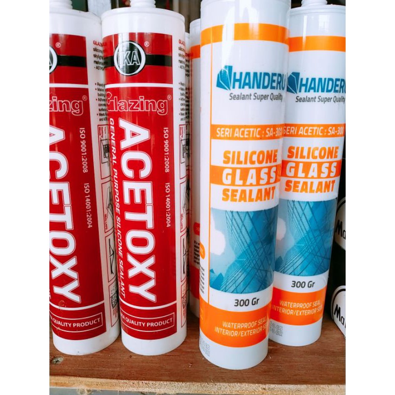 

HANDSOM LEM Silicone Sealent Kaca Handeru & Ika Warna White, Black, Clear, Brown