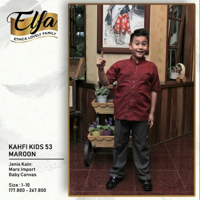 KAHFI KIDS 53 MAROON (SARIMBIT ELFA 94 MAROON)
