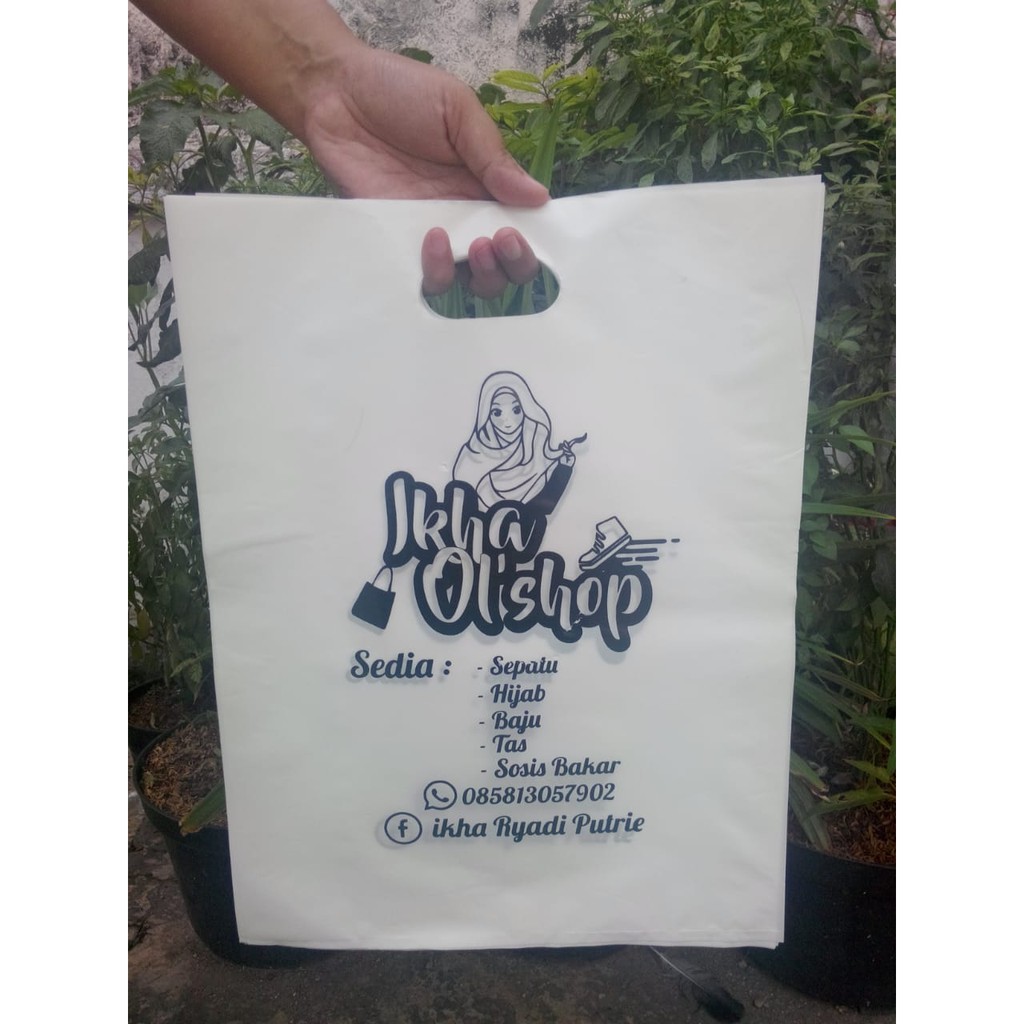 Kantong Plastik Sablon / Kantong Plastik / Ukuran 35 x 50 / plastik sablon olshop