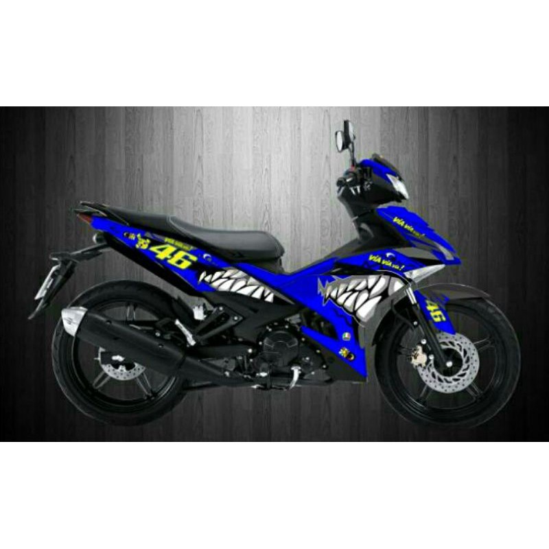 Decal full body yamaha jupiter mx king 150 variasi model shark biru